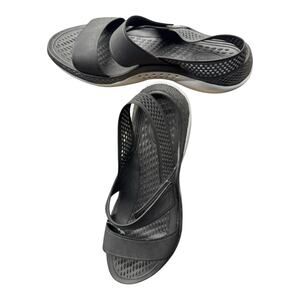 Crocs LiteRide 360 Sandals for Women, Black/Light Grey 11 Casual Beach Vacation